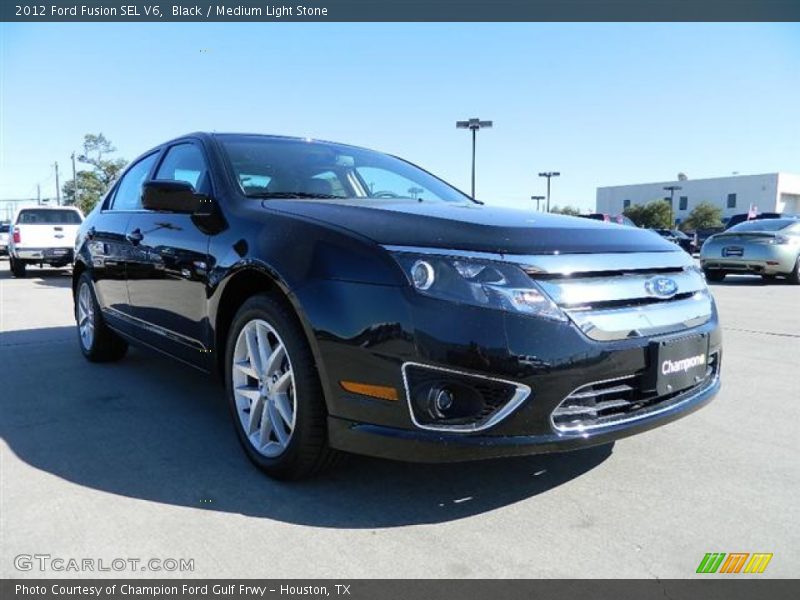 Black / Medium Light Stone 2012 Ford Fusion SEL V6