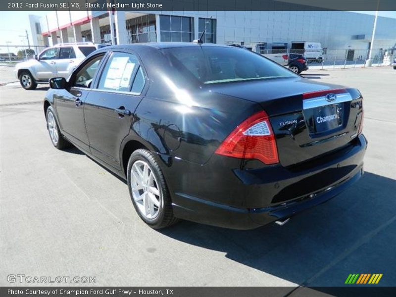 Black / Medium Light Stone 2012 Ford Fusion SEL V6