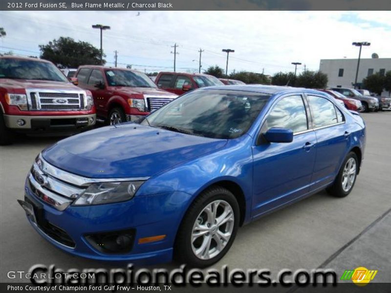 Blue Flame Metallic / Charcoal Black 2012 Ford Fusion SE
