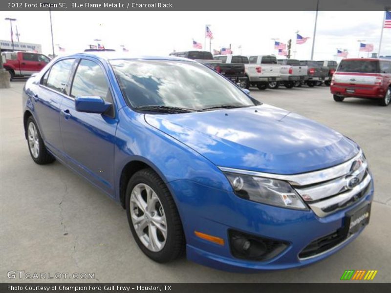 Blue Flame Metallic / Charcoal Black 2012 Ford Fusion SE
