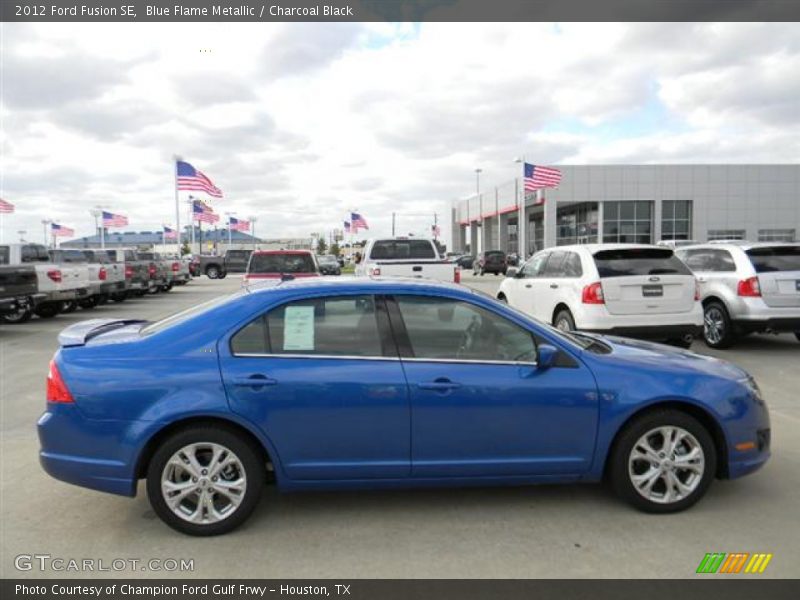 Blue Flame Metallic / Charcoal Black 2012 Ford Fusion SE