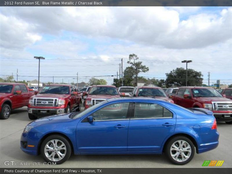 Blue Flame Metallic / Charcoal Black 2012 Ford Fusion SE