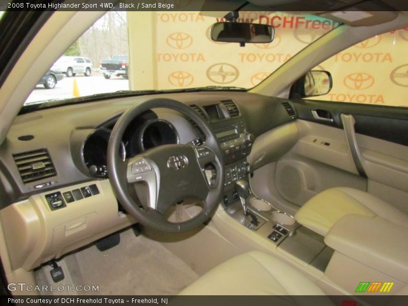 Black / Sand Beige 2008 Toyota Highlander Sport 4WD