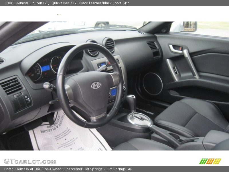 Quicksilver / GT Black Leather/Black Sport Grip 2008 Hyundai Tiburon GT