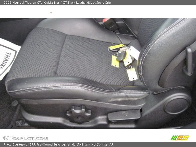 Quicksilver / GT Black Leather/Black Sport Grip 2008 Hyundai Tiburon GT