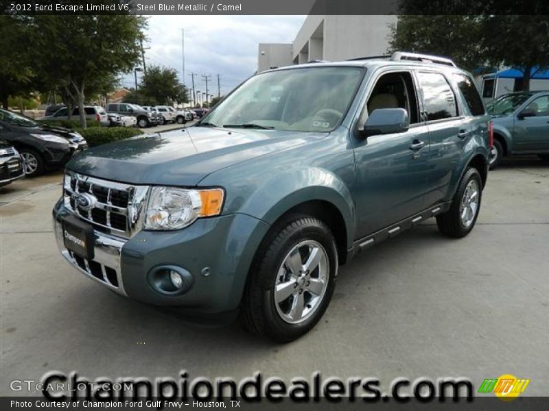Steel Blue Metallic / Camel 2012 Ford Escape Limited V6