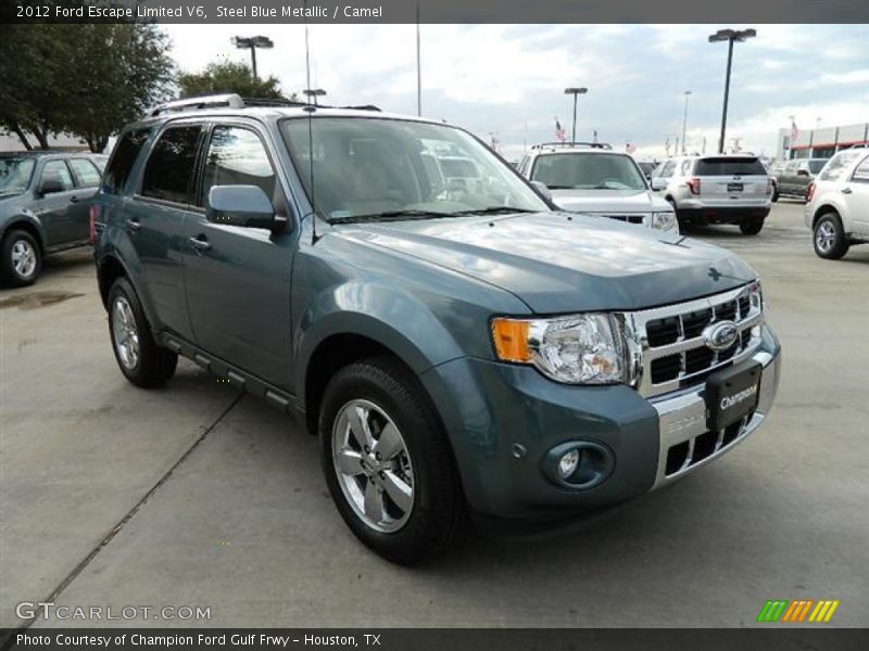Steel Blue Metallic / Camel 2012 Ford Escape Limited V6