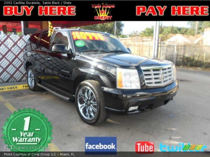 Sable Black / Shale 2003 Cadillac Escalade