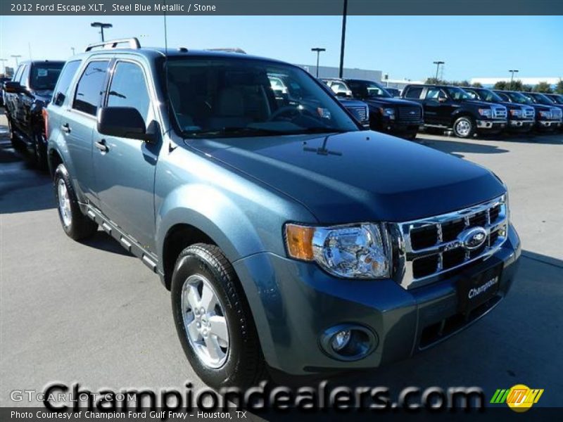 Steel Blue Metallic / Stone 2012 Ford Escape XLT