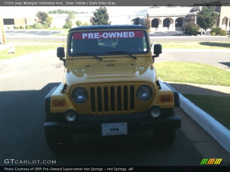 Solar Yellow / Dark Slate Gray 2004 Jeep Wrangler Unlimited 4x4