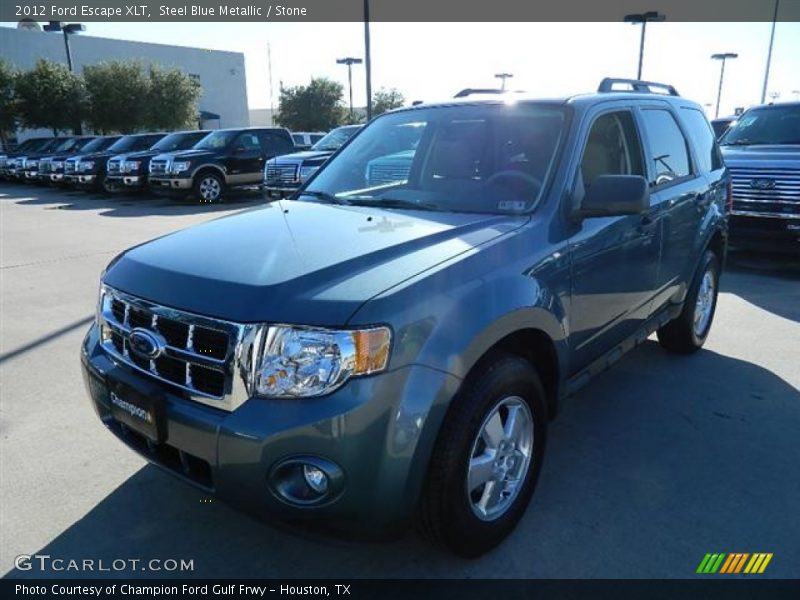 Steel Blue Metallic / Stone 2012 Ford Escape XLT