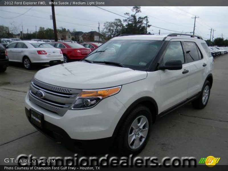 White Suede / Medium Light Stone 2012 Ford Explorer FWD