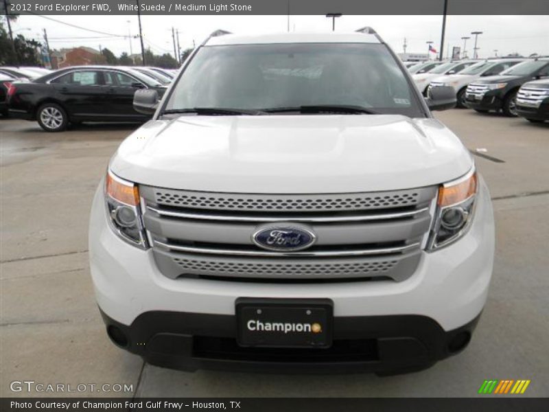 White Suede / Medium Light Stone 2012 Ford Explorer FWD