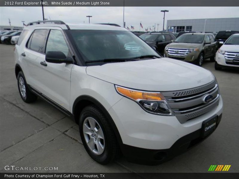 White Suede / Medium Light Stone 2012 Ford Explorer FWD