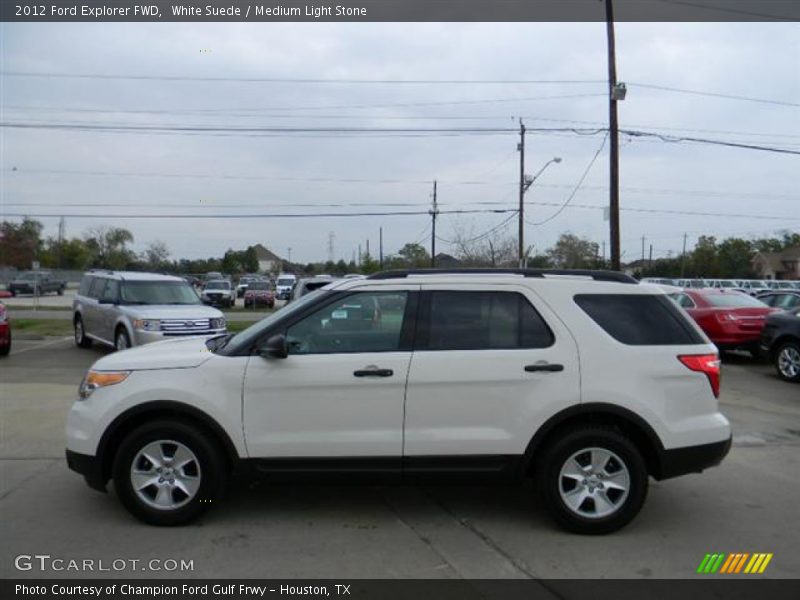 White Suede / Medium Light Stone 2012 Ford Explorer FWD