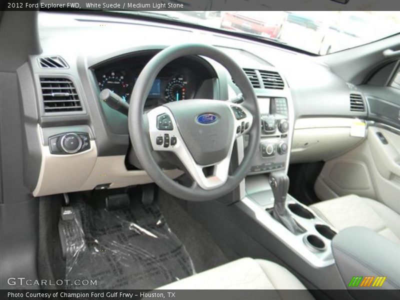 White Suede / Medium Light Stone 2012 Ford Explorer FWD