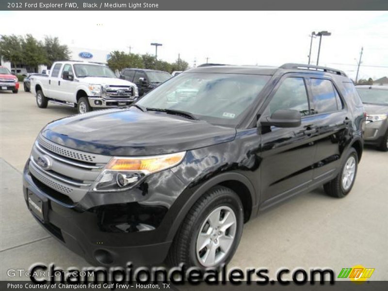Black / Medium Light Stone 2012 Ford Explorer FWD