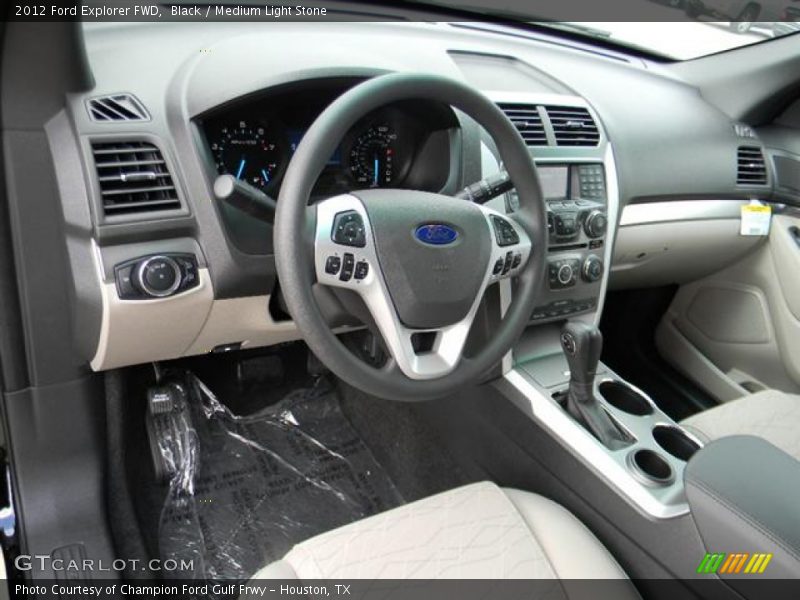 Black / Medium Light Stone 2012 Ford Explorer FWD