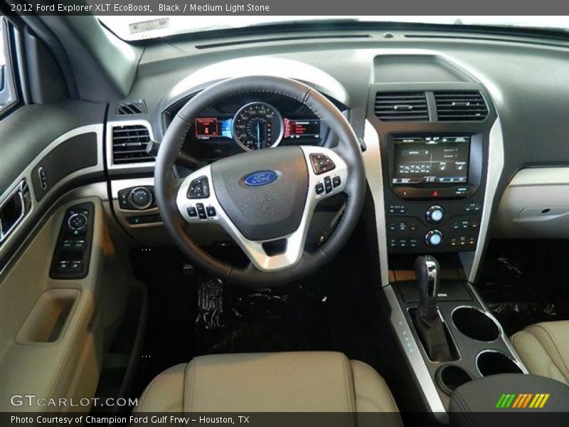Black / Medium Light Stone 2012 Ford Explorer XLT EcoBoost