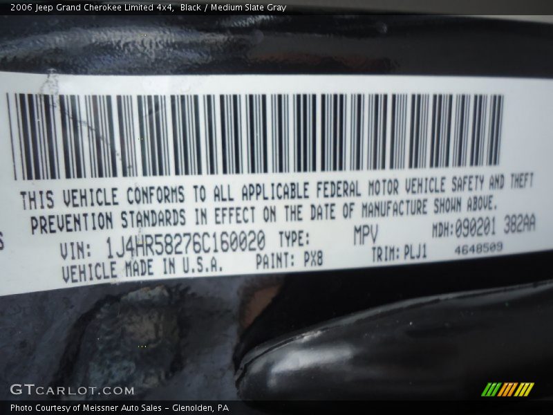 Black / Medium Slate Gray 2006 Jeep Grand Cherokee Limited 4x4