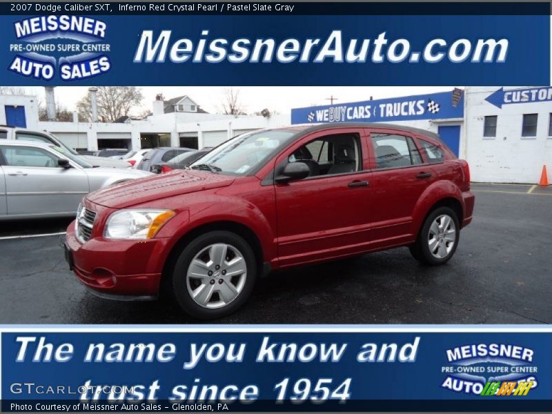 Inferno Red Crystal Pearl / Pastel Slate Gray 2007 Dodge Caliber SXT