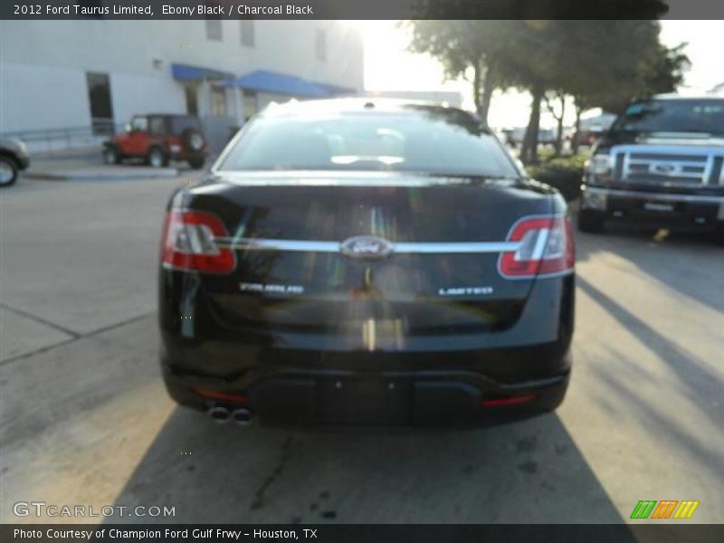 Ebony Black / Charcoal Black 2012 Ford Taurus Limited