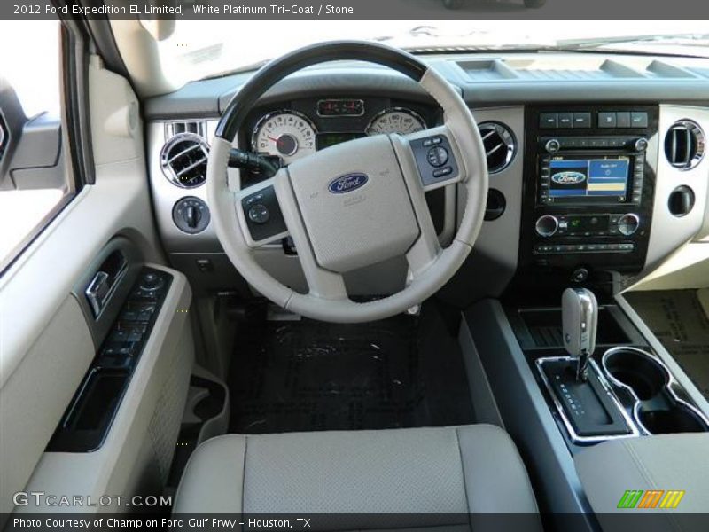 White Platinum Tri-Coat / Stone 2012 Ford Expedition EL Limited