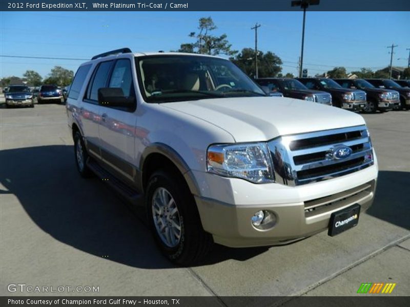 White Platinum Tri-Coat / Camel 2012 Ford Expedition XLT