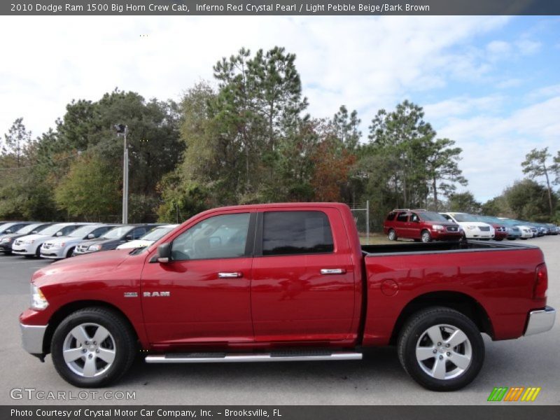 Inferno Red Crystal Pearl / Light Pebble Beige/Bark Brown 2010 Dodge Ram 1500 Big Horn Crew Cab