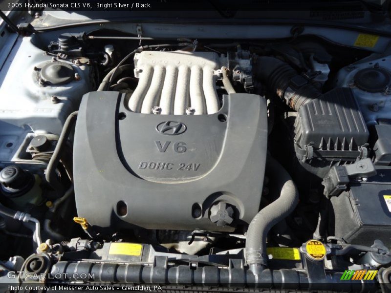 Bright Silver / Black 2005 Hyundai Sonata GLS V6