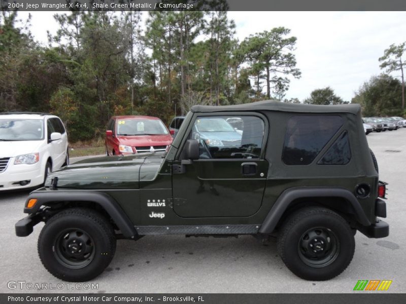Shale Green Metallic / Camouflage 2004 Jeep Wrangler X 4x4