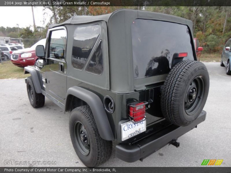 Shale Green Metallic / Camouflage 2004 Jeep Wrangler X 4x4