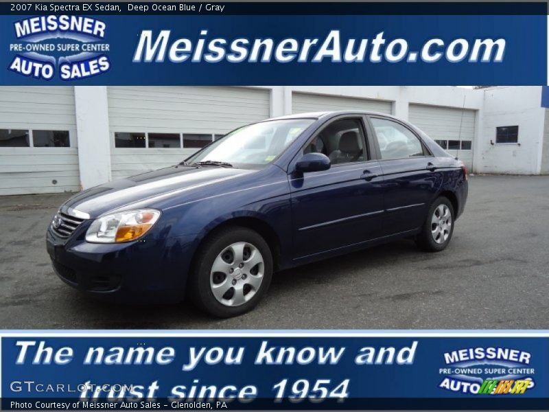 Deep Ocean Blue / Gray 2007 Kia Spectra EX Sedan