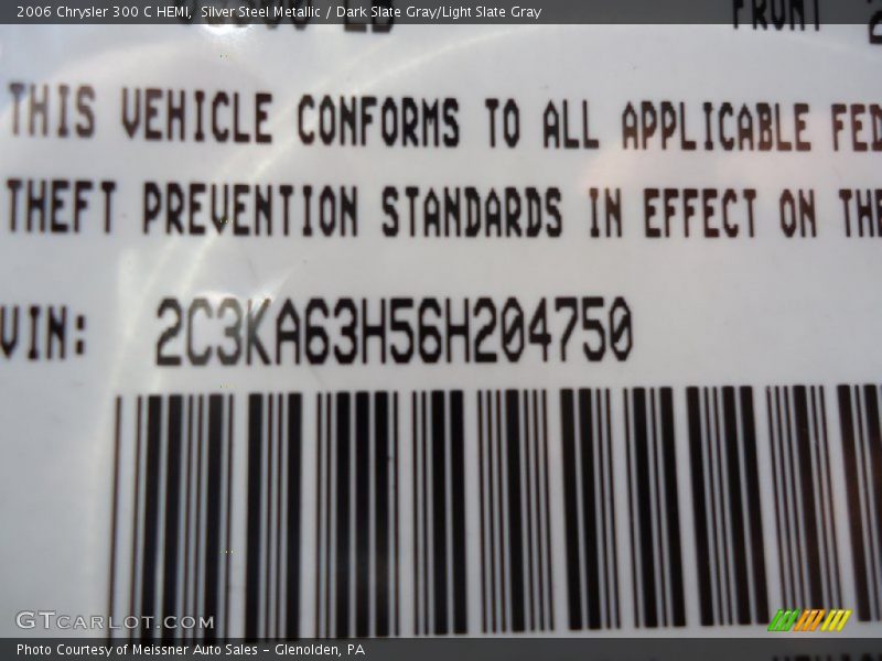 Silver Steel Metallic / Dark Slate Gray/Light Slate Gray 2006 Chrysler 300 C HEMI