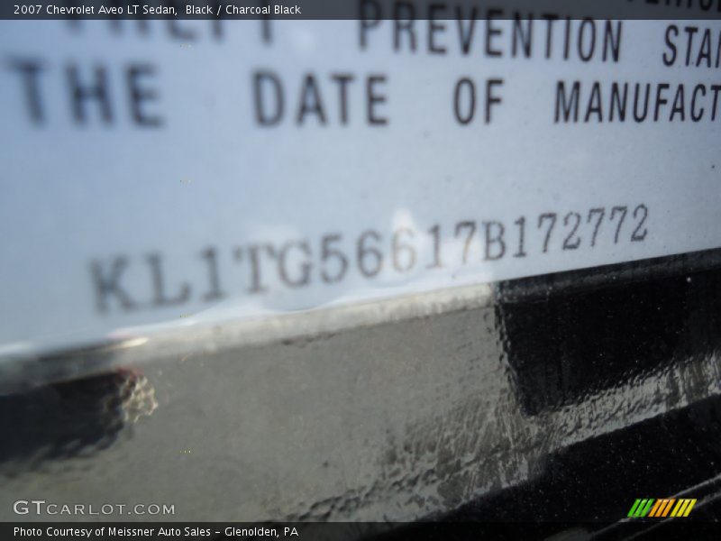 Black / Charcoal Black 2007 Chevrolet Aveo LT Sedan