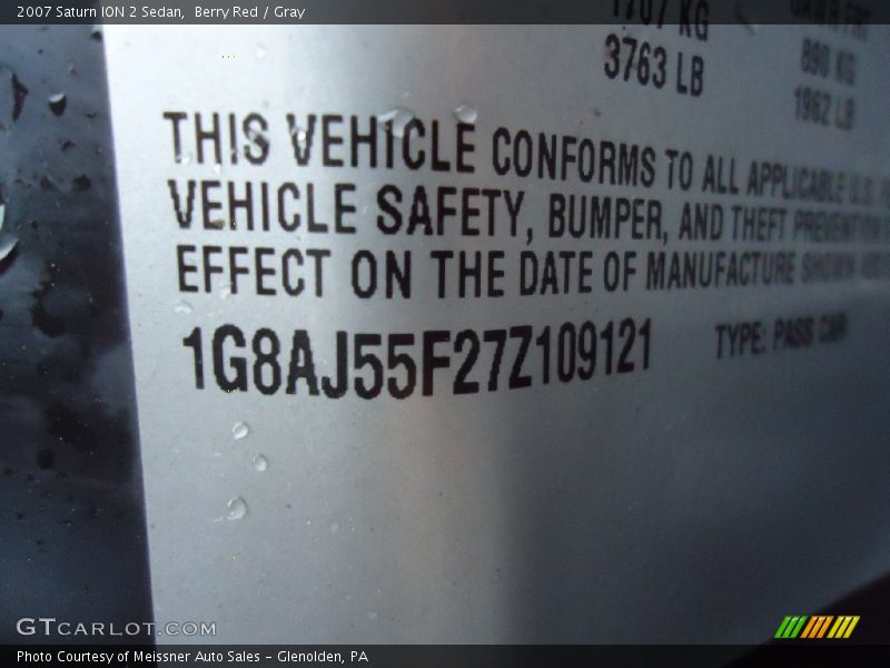 Berry Red / Gray 2007 Saturn ION 2 Sedan