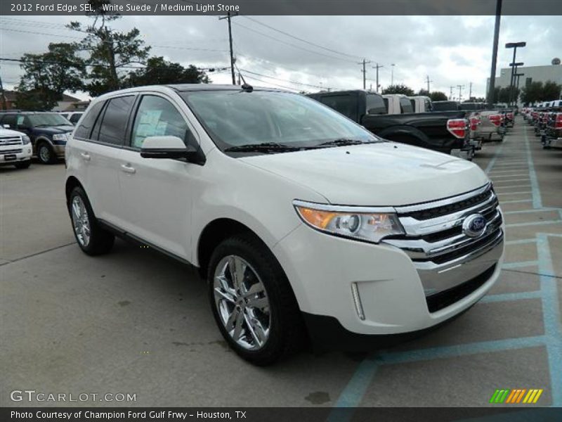 White Suede / Medium Light Stone 2012 Ford Edge SEL