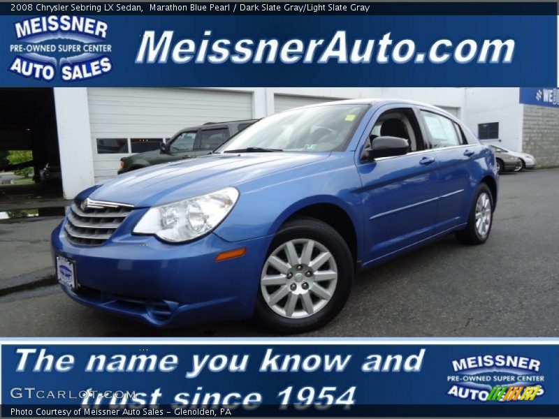 Marathon Blue Pearl / Dark Slate Gray/Light Slate Gray 2008 Chrysler Sebring LX Sedan