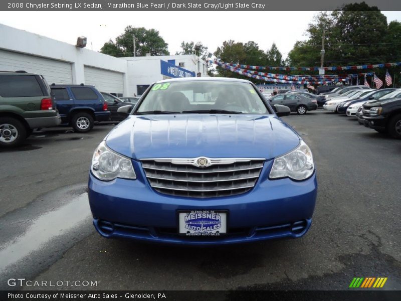 Marathon Blue Pearl / Dark Slate Gray/Light Slate Gray 2008 Chrysler Sebring LX Sedan