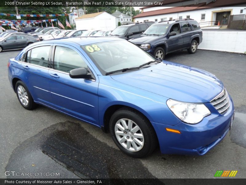 Marathon Blue Pearl / Dark Slate Gray/Light Slate Gray 2008 Chrysler Sebring LX Sedan