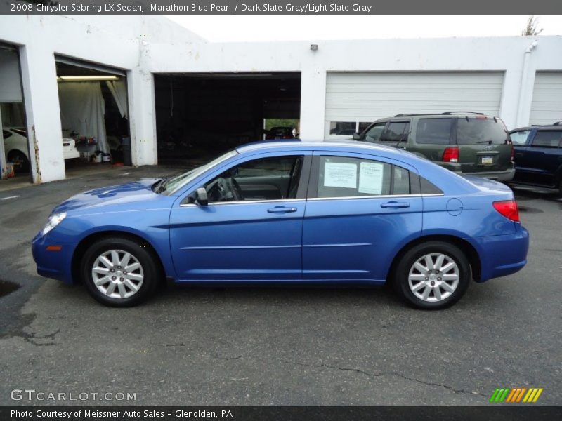 Marathon Blue Pearl / Dark Slate Gray/Light Slate Gray 2008 Chrysler Sebring LX Sedan