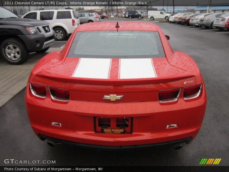 Inferno Orange Metallic / Inferno Orange/Black 2011 Chevrolet Camaro LT/RS Coupe