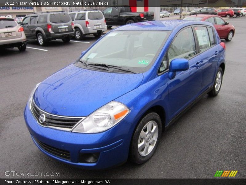 Metallic Blue / Beige 2012 Nissan Versa 1.8 S Hatchback