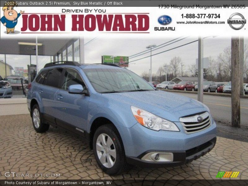 Sky Blue Metallic / Off Black 2012 Subaru Outback 2.5i Premium