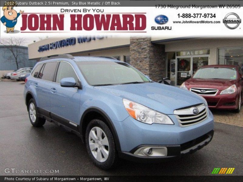 Sky Blue Metallic / Off Black 2012 Subaru Outback 2.5i Premium