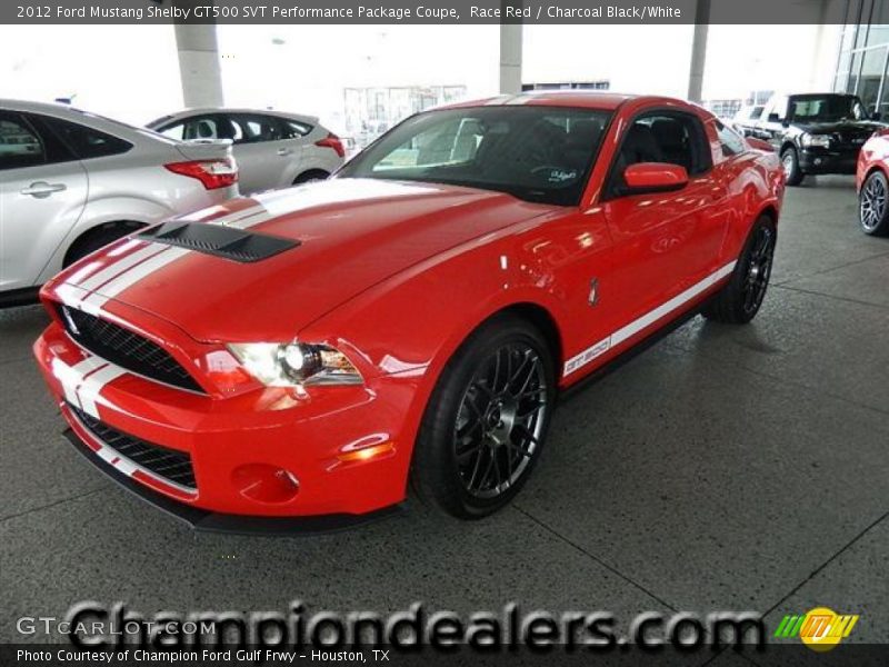 Race Red / Charcoal Black/White 2012 Ford Mustang Shelby GT500 SVT Performance Package Coupe