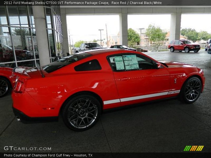 Race Red / Charcoal Black/White 2012 Ford Mustang Shelby GT500 SVT Performance Package Coupe