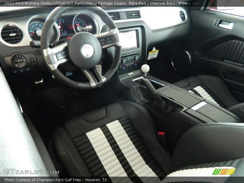 Charcoal Black/White Interior - 2012 Mustang Shelby GT500 SVT Performance Package Coupe 