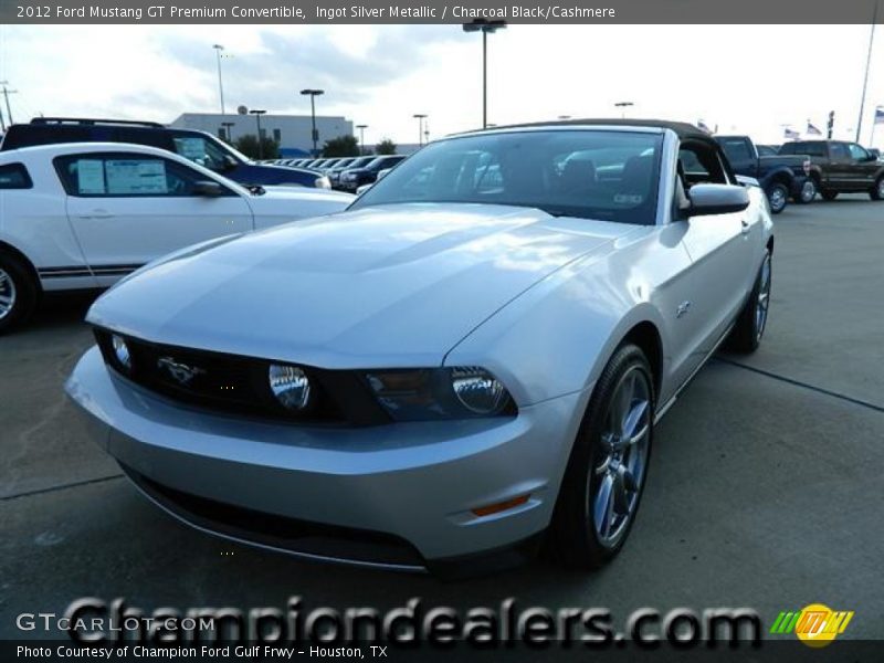 Ingot Silver Metallic / Charcoal Black/Cashmere 2012 Ford Mustang GT Premium Convertible