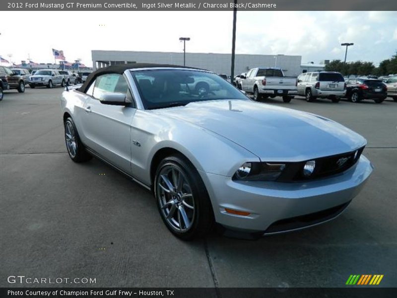 Ingot Silver Metallic / Charcoal Black/Cashmere 2012 Ford Mustang GT Premium Convertible